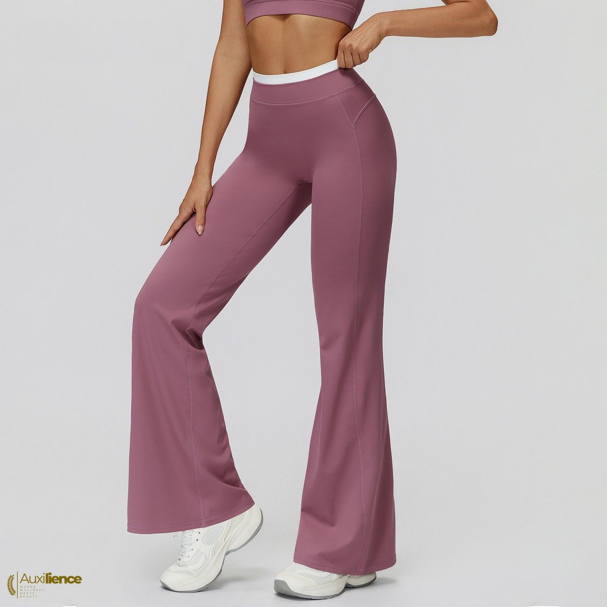 Silk Glide Waisted Wide-Leg Leggings